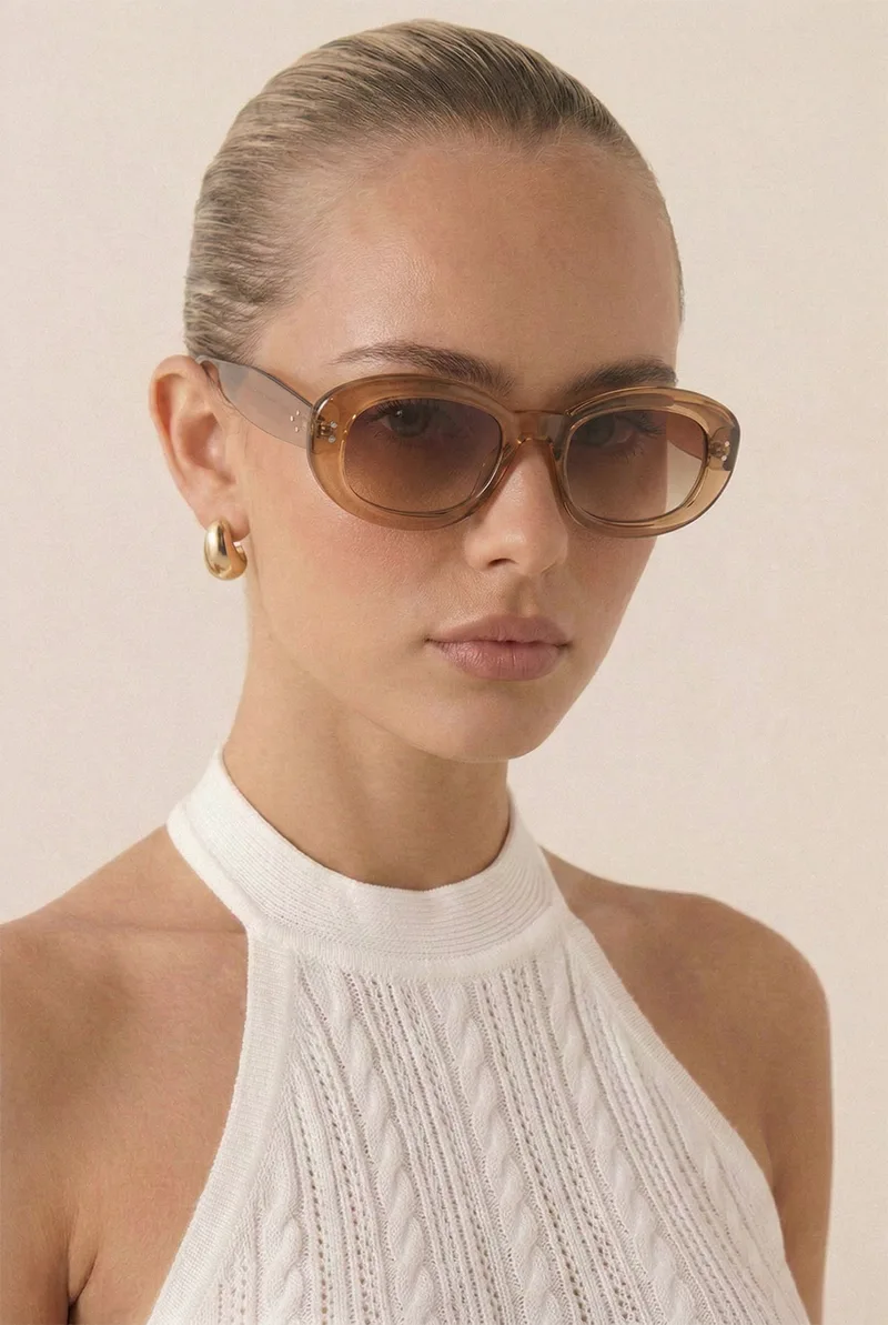 Γυαλιά Ηλιού Parisian Chic Bold Frame - Καφέ