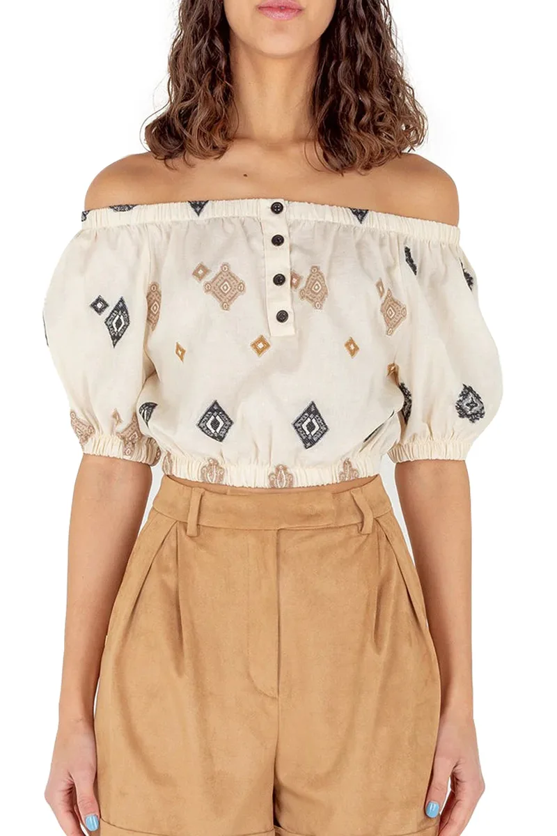 Top Silvian Heach Altaria PGP22177BL-ETHNIC EMB Γυναικείο