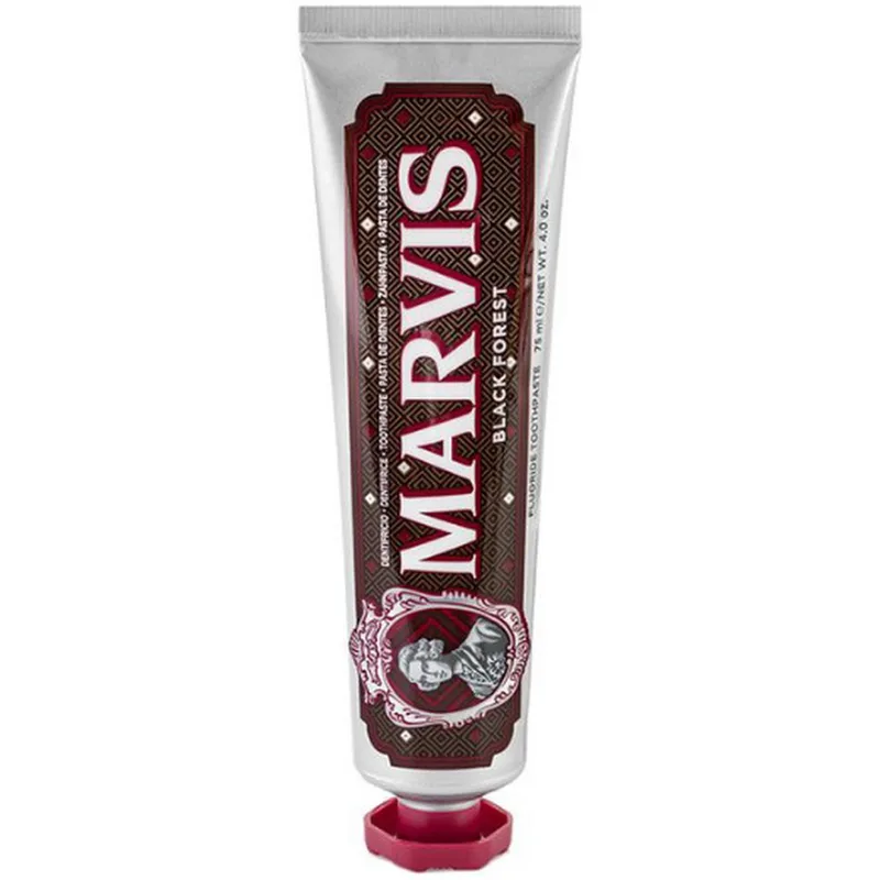 Marvis Black Forest Toothpaste Οδοντόκρεμα με Γεύση που Συνδυάζει Μέντα με Νότες Κερασιών, Μαύρης Σοκολάτας & Marzipan 75ml
