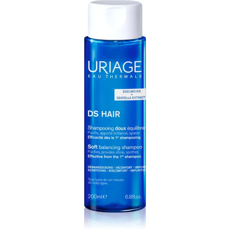 Uriage DS HAIR Soft Balancing Shampoo καθαριστικό σαμπουάν για ευαίσθητο δέρμα της κεφαλής 200 ml