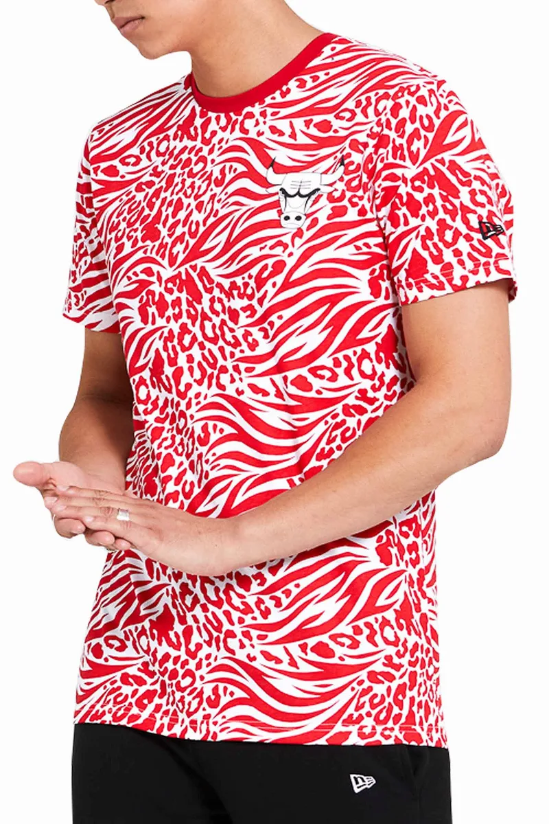 Μπλούζα Κοντομάνικη New Era Chicago Bulls All Over Print 12369811-FDR Ανδρικό