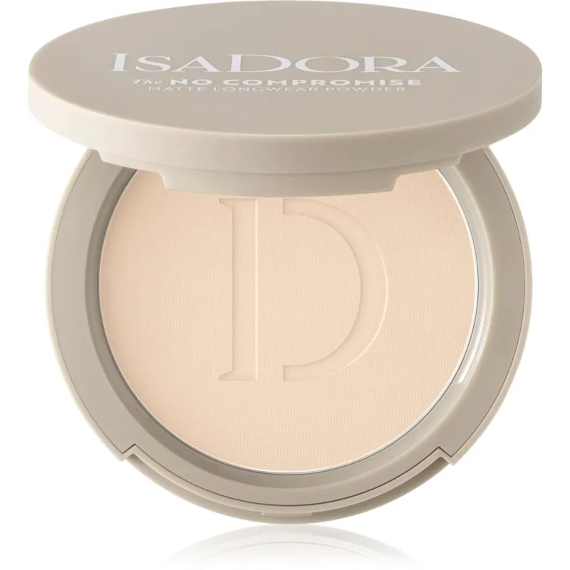IsaDora The No Compromise Matte Longwear Powder συμπαγής πούδρα για ματ εμφάνιση απόχρωση 60 Neutral Porcelain 8 γρ