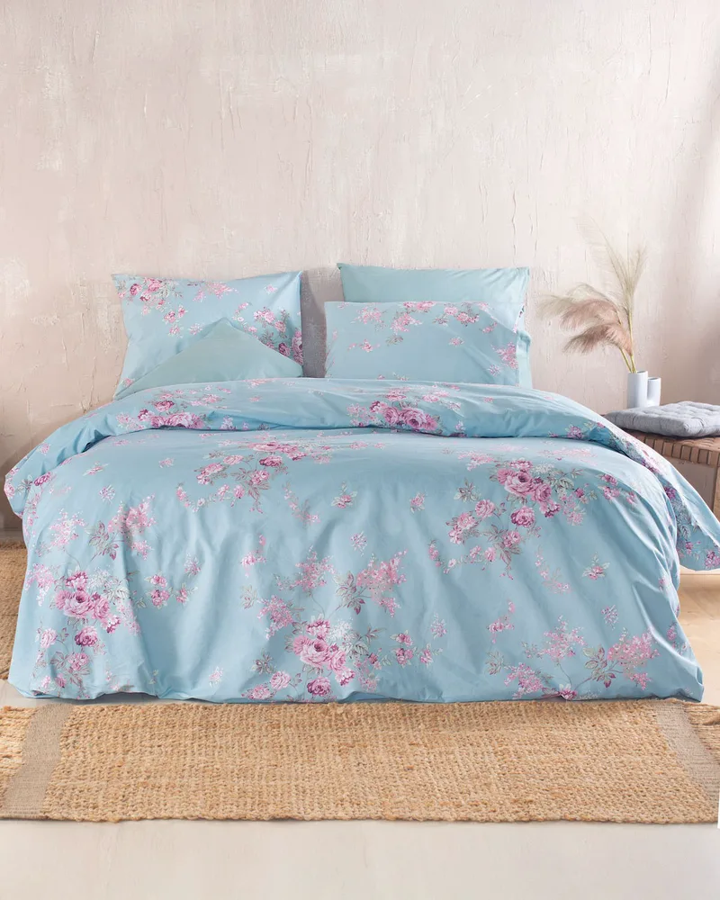 Σετ Σεντόνια King Size 4 Τεμαχίων Rythmos Springtime Μπλε 270x290