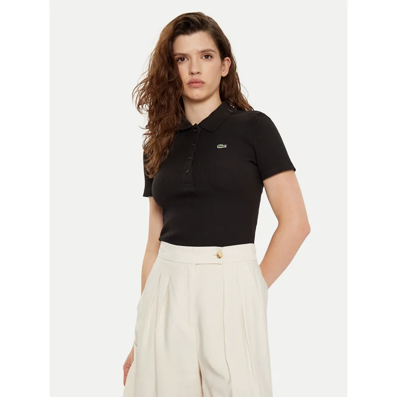 Lacoste Polo DF5377 Μαύρο Slim Fit
