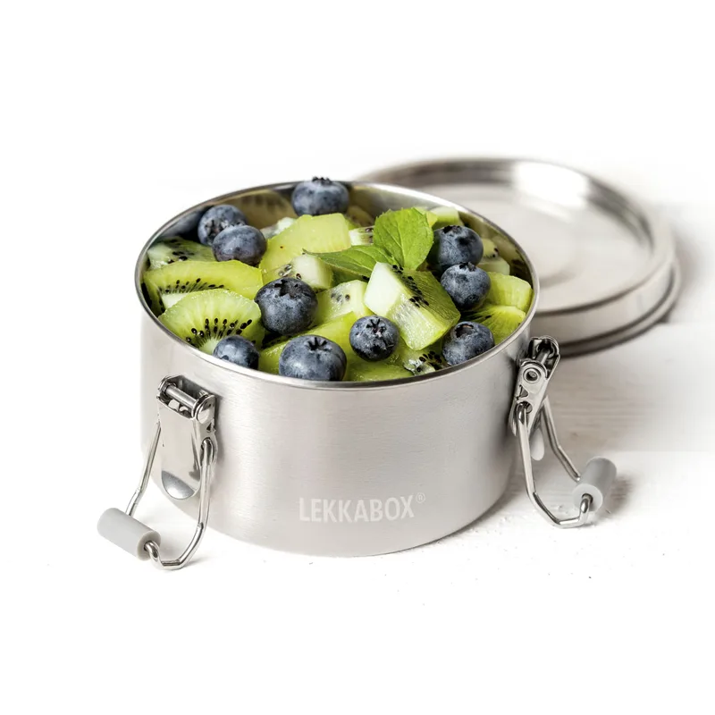 Stainless steel container 400ml, round – LEKKABOX Clipsy