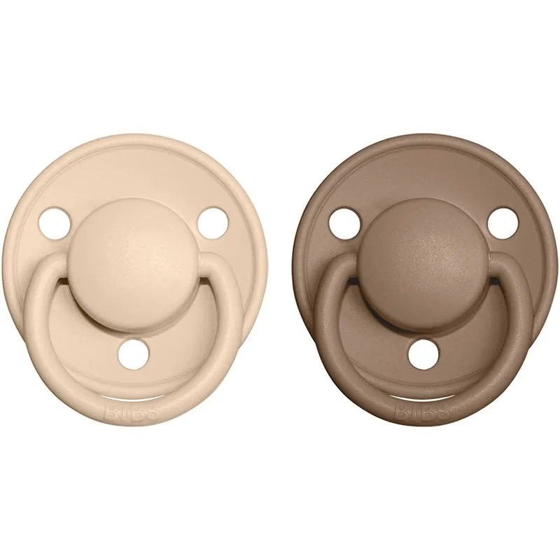 BIBS De Lux Natural Rubber Size 1: 0+ months πιπίλα Vanilla / Dark Oak 2 τμχ