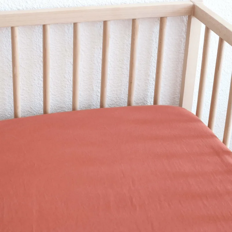 Κατωσέντονο Με Λάστιχο Μακώ Jersey Τερακότα 70x140cm Trois Kilos Sept