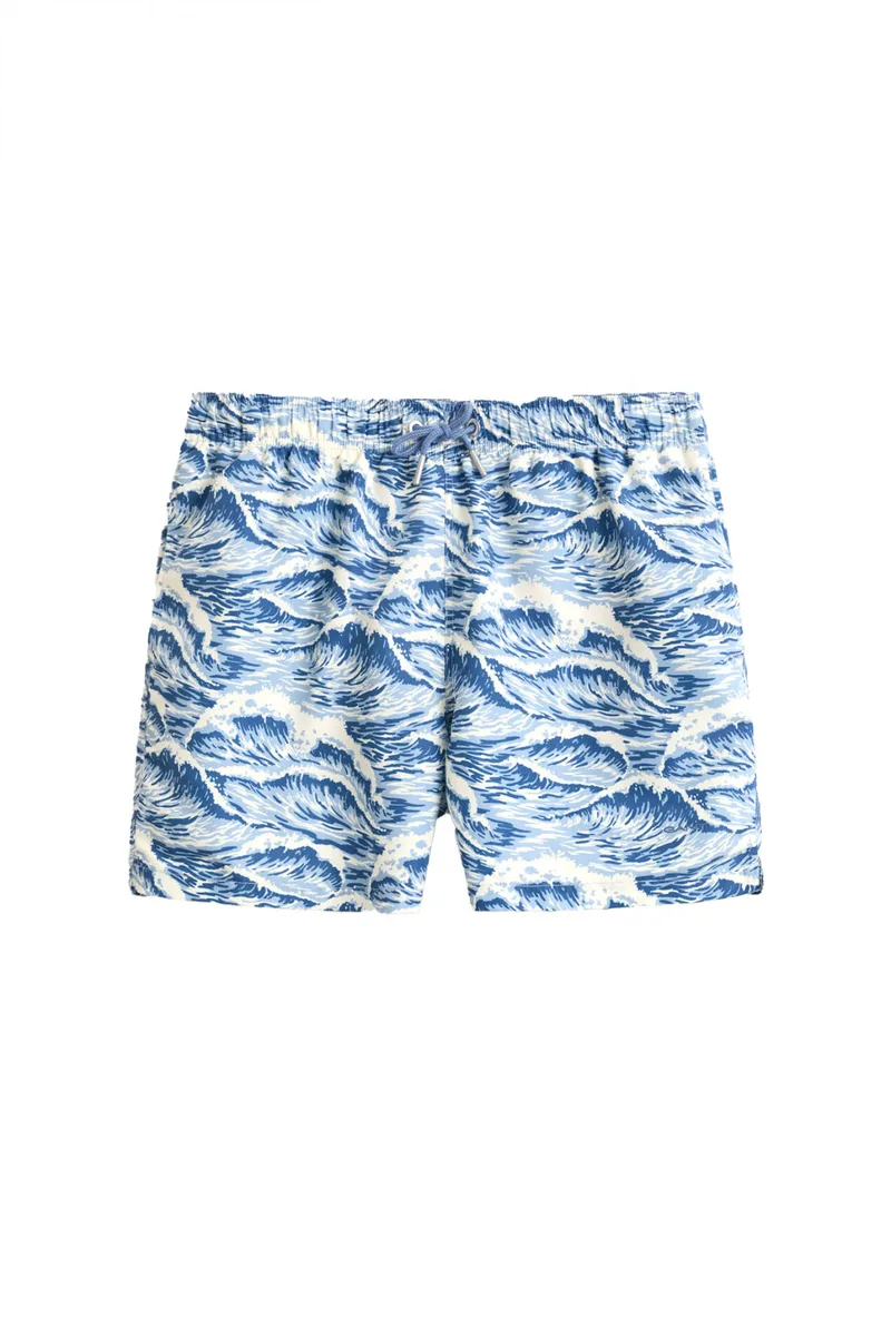 GANT ΜΑΓΙΩ WAVES PRINT SWIM SHORTS ΜΠΛΕ-ΛΕΥΚΟ