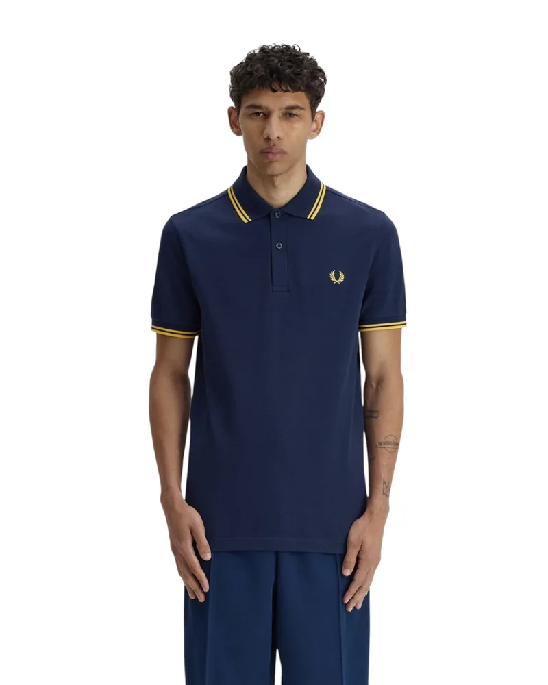 Fred Perry Ανδρική Μπλούζα Twin Tipped Polo M3600-02Β Μπλε