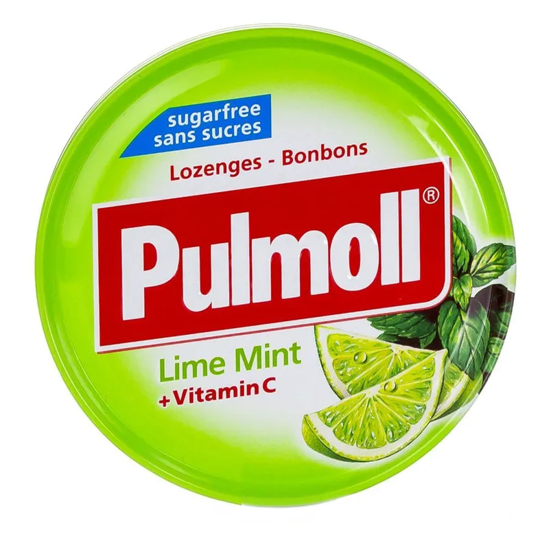 Pulmoll Candies with Lime Mint & Vitamin C Καραμέλες Γλυκολέμονο, Μέντα & Βιταμίνη C 45gr