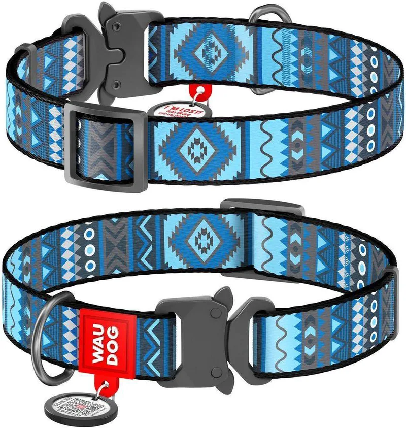 ΠΕΡΙΛΑΙΜΙΟ WAUDOG ETNO BLUE METAL FASTEX (20MM X 24-40CM)