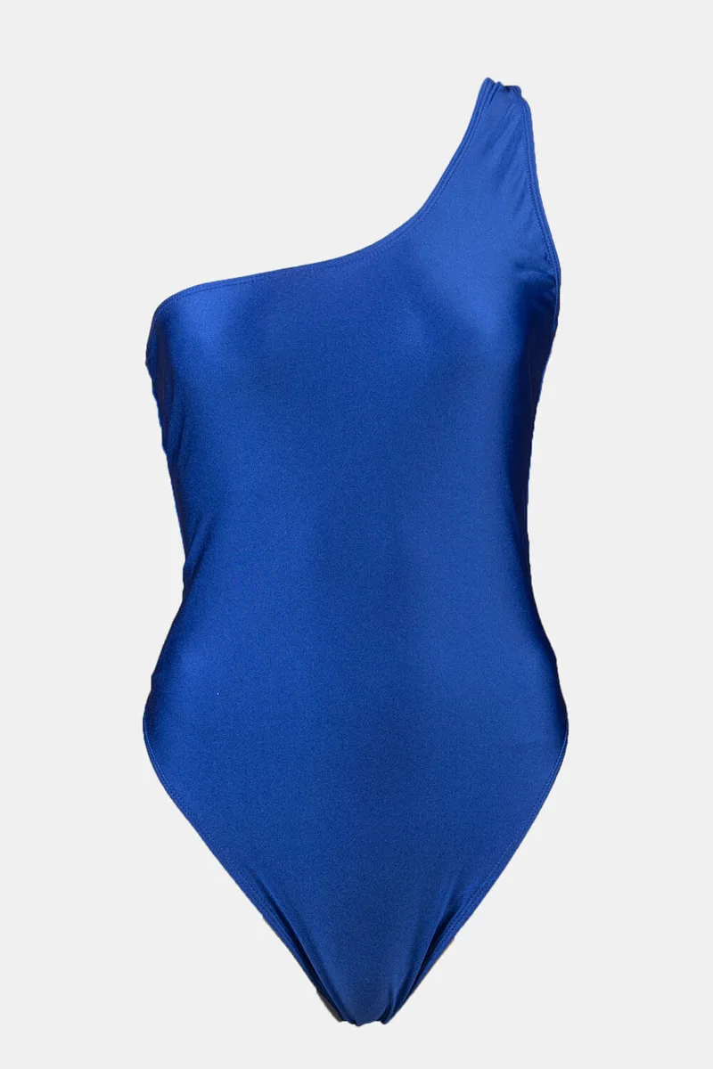 GIGI-Μαγιό Ολόσωμο με Έναν Ώμο Plus Size - Μπλε