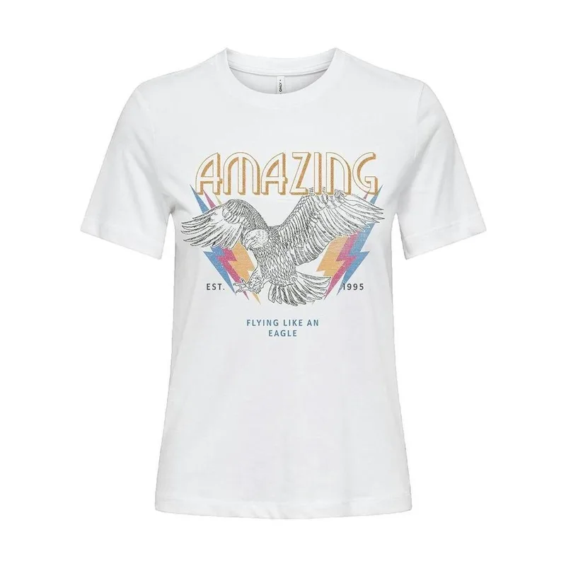T-shirt με κοντά μανίκια Only T-shirt Henny Life Reg blanc