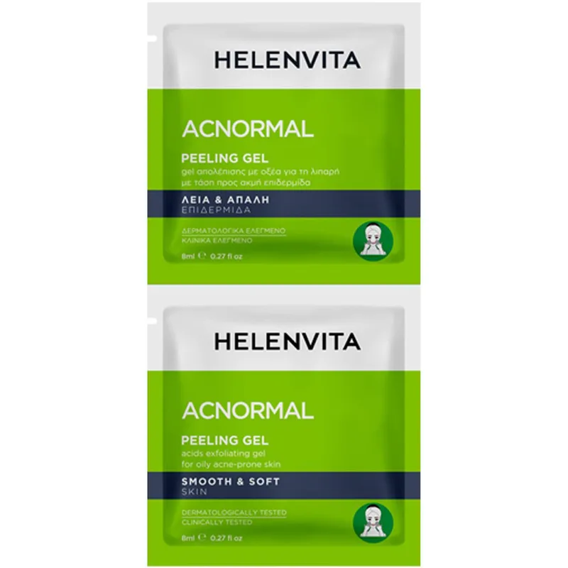 Helenvita Acnormal Peeling Gel Τζελ Απολέπισης με Οξέα για τη Λιπαρή με Τάση Προς Ακμή Επιδερμίδα 16ml (2x8ml)