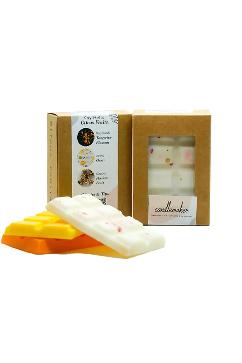 Soy Melts Φυτικα Αρωματικα Citrus Fruits Σετ Των 3 Μονόχρωμο CANDLEMAKER