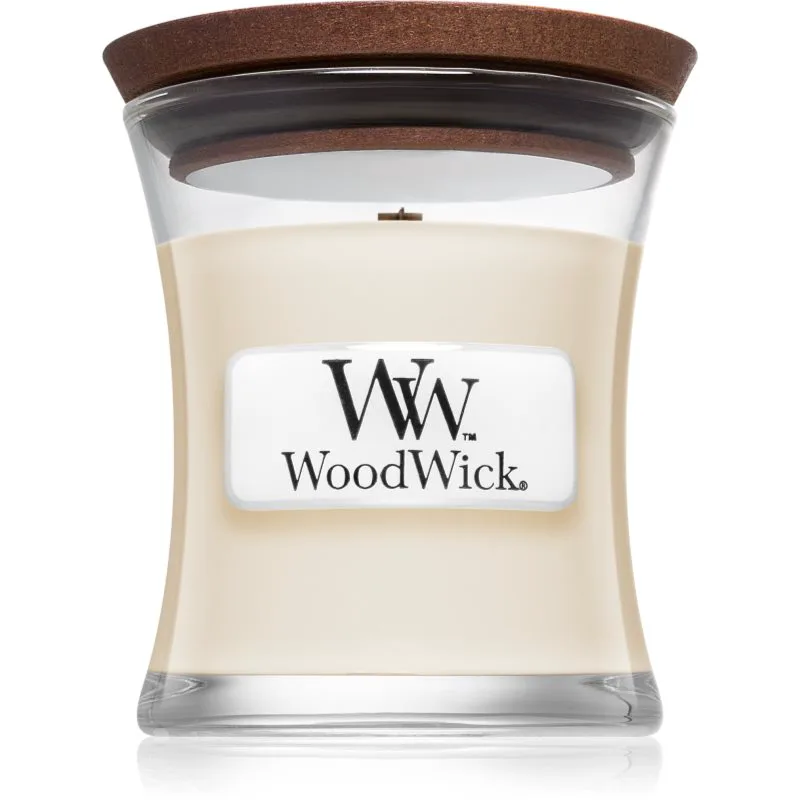 Woodwick White Tea & Jasmine αρωματικό κερί με ξύλινο φιτίλι 85 γρ