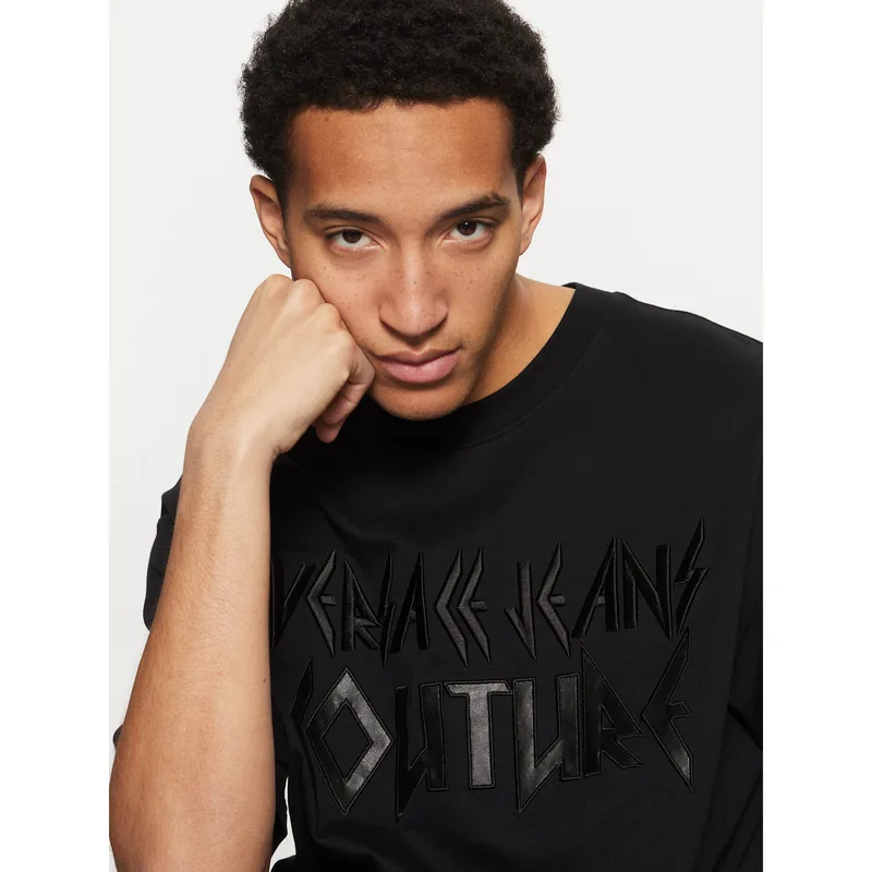 Versace Jeans Couture T-Shirt 78GAHE02 Μαύρο Regular Fit