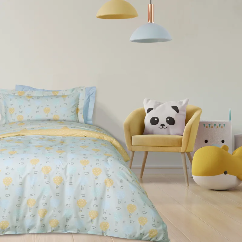 Σετ Παπλωματοθήκη 2 Όψεων Polycotton Μονή 160x240εκ. 4880 Γαλάζιο-Μέντα-Κίτρινο Das Kids (Χρώμα: Γαλάζιο , Ύφασμα: 70% Βαμβάκι-30% Polyester) - DAS KIDS - 406009104880