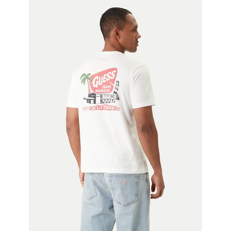 Guess Jeans T-Shirt M6GIC0 K8HM0 Λευκό Regular Fit