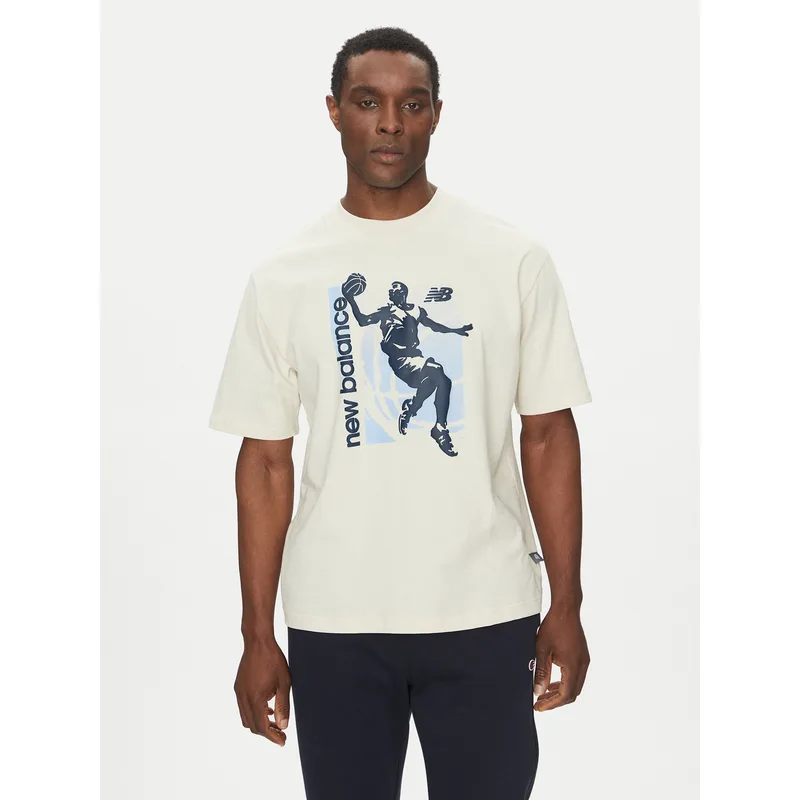 New Balance T-Shirt MT51605 Μπεζ Oversize
