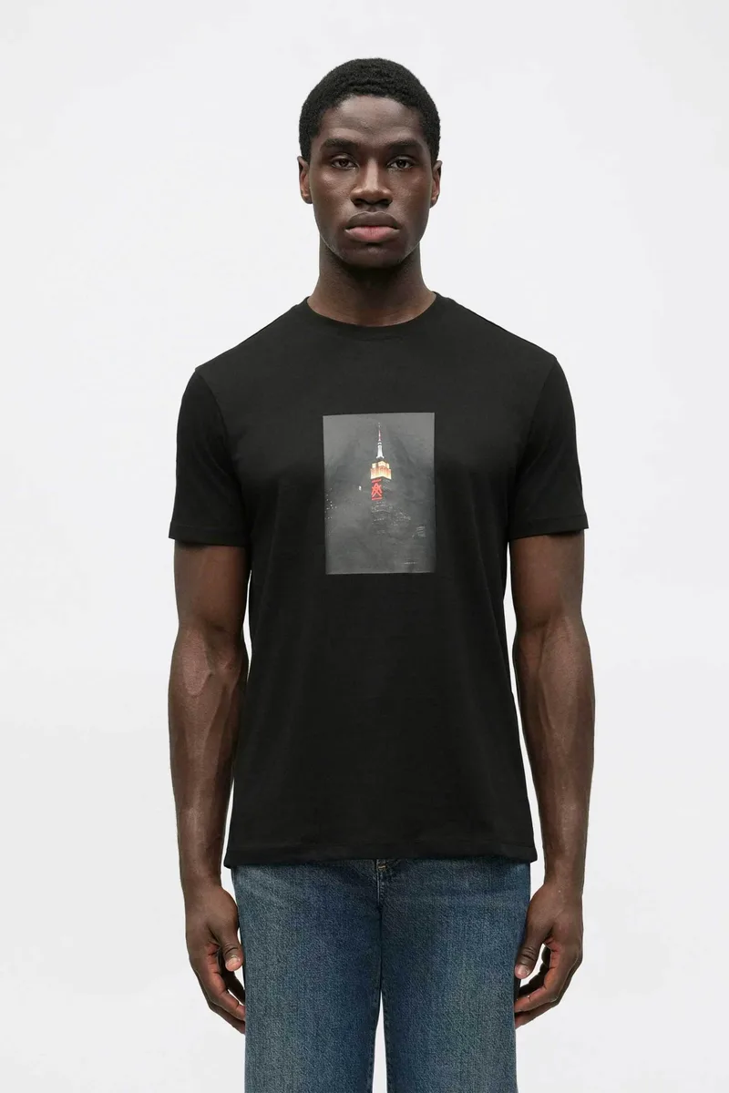 Armani Exchange ανδρικό T-shirt με graphic logo print Regular Fit - XM002214AF10356 Μαύρο