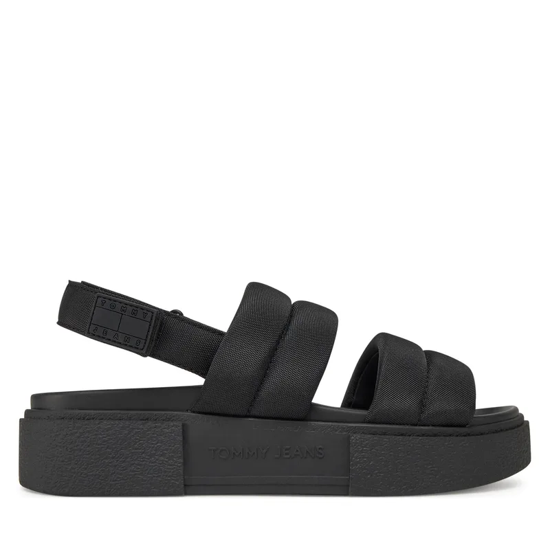 Σανδάλια Tommy Jeans Tjw Flatform Sandal EN0EN02802 Μαύρο