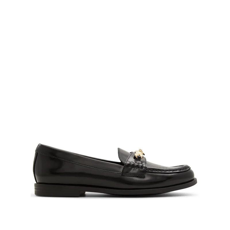 Μαύρο δερμάτινο loafer LAUREA