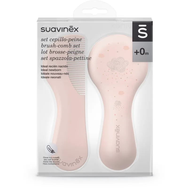 Suavinex Dreams Brush-comb Set Σετ για παιδιά από τη γέννηση Ροζ 2 τμχ