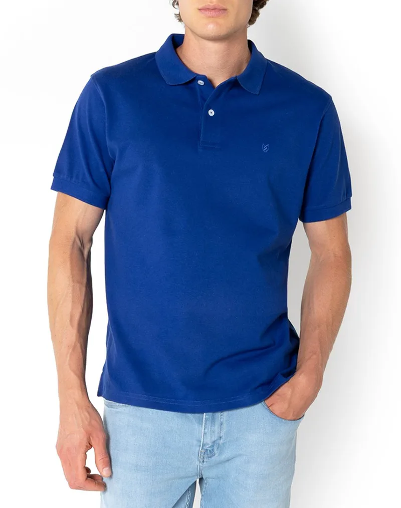 THE BOSTONIANS ΜΠΛΟΥΖΑ POLO PIQUE REGULAR FIT 3PS0001-COSMIC OceanBlue