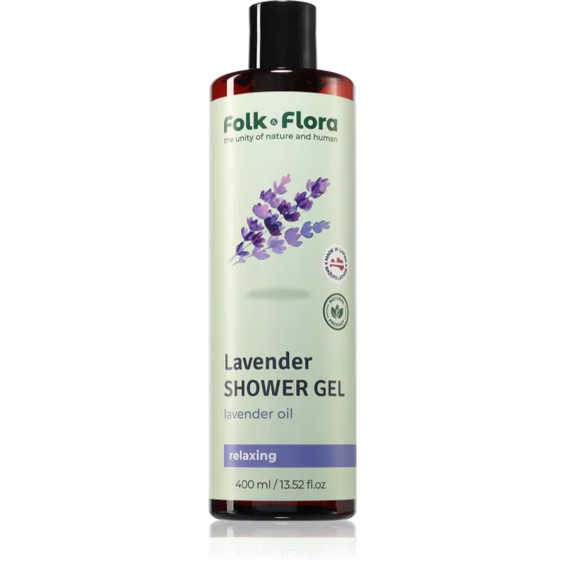 Folk & Flora Lavender χαλαρωτικό τζελ για ντους 400 ml