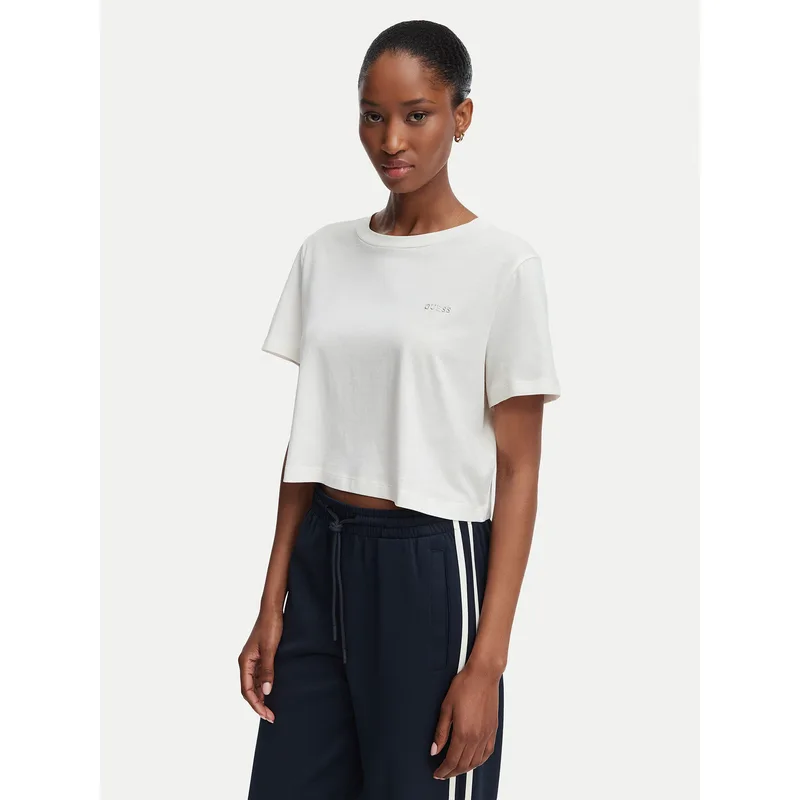 Guess T-Shirt V6GI17 K2984 Κρεμ Regular Fit