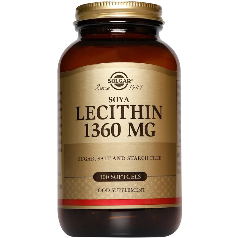 Solgar Soya Lecithin 1360mg Συμπλήρωμα Διατροφής Εκχυλίσματος Σόγιας Πλούσιο σε Λεκιθίνη για τον Έλεγχο του Βάρους & της Χοληστερόλης 100 Softgels