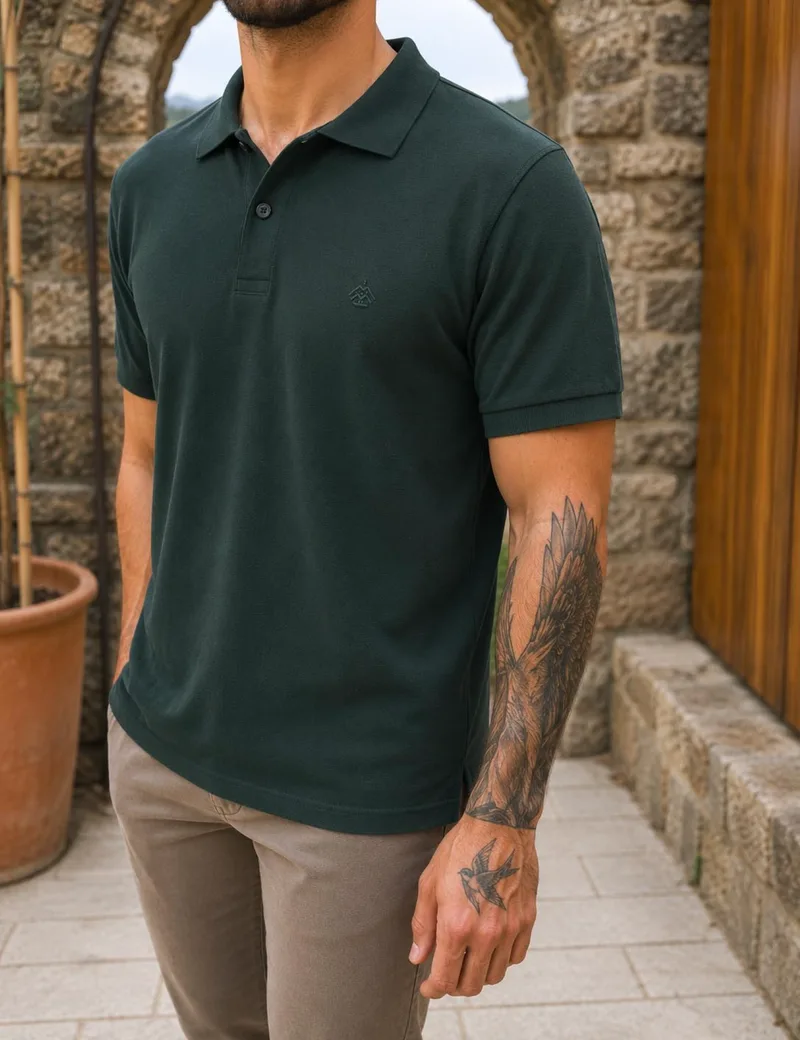 Origin ανδρική κυπαρισσί πικέ Polo μπλούζα Plus Size 252717K