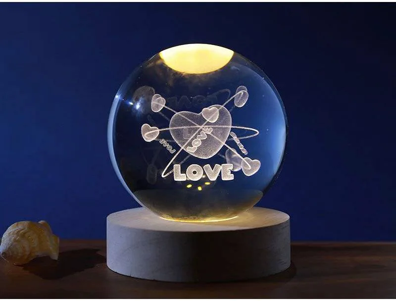 ΛΑΜΠΑ I-TOTAL XL2720A CRYSTAL BALL HEART MEDIUM 8CM