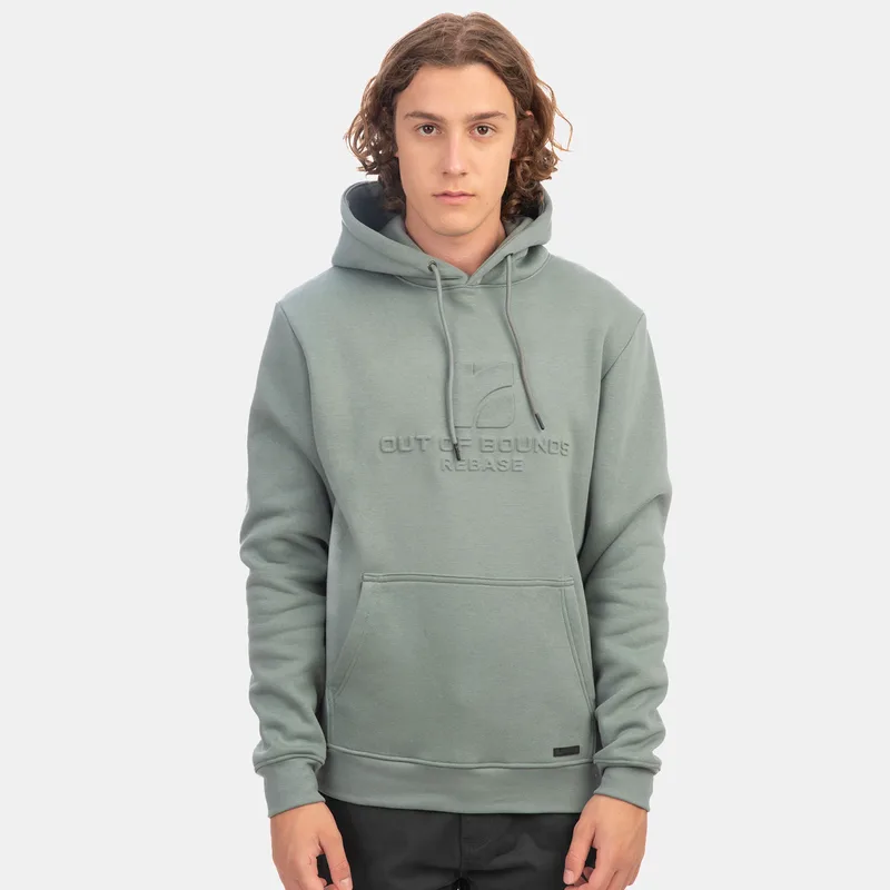 REBASE BRUSHED FLEECE HOODIE ΓΚΡΙ