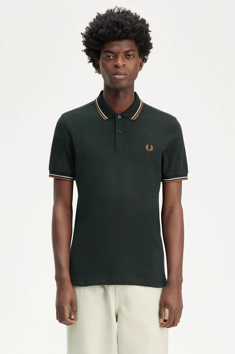 Fred Perry Ανδρική Μπλούζα Twin Tipped Polo M3600-W84 Πράσινο
