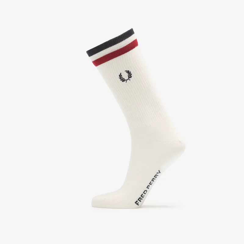 Fred Perry Tipped Sports Sock Snow White/ Burnt Red/ Navy 43-46