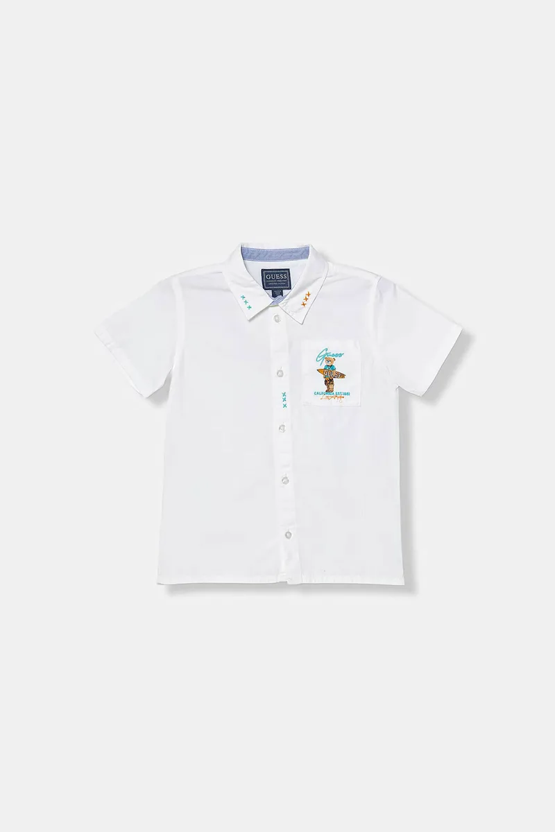 Guess παιδικό πουκάμισο με κέντημα - N6GH04WBHQ1 Λευκό