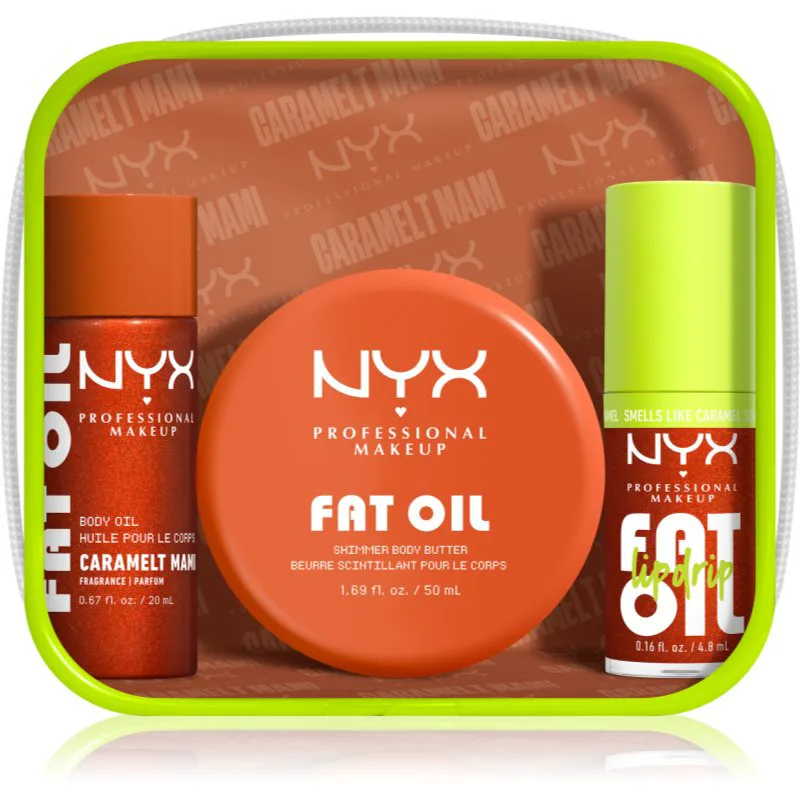 NYX Professional Makeup Fat Oil Body Σετ για το σώμα με άρωμα Caramelt Mami 3 τμχ