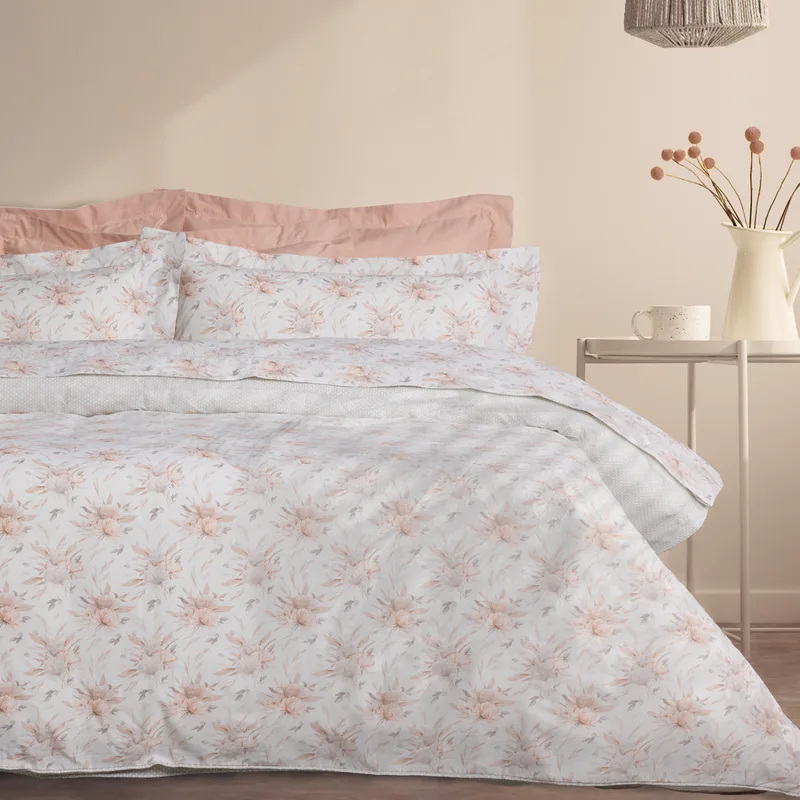 Das home σετ παπλωματοθηκη υπερδιπλη daily 3181 cream, grey 220χ240