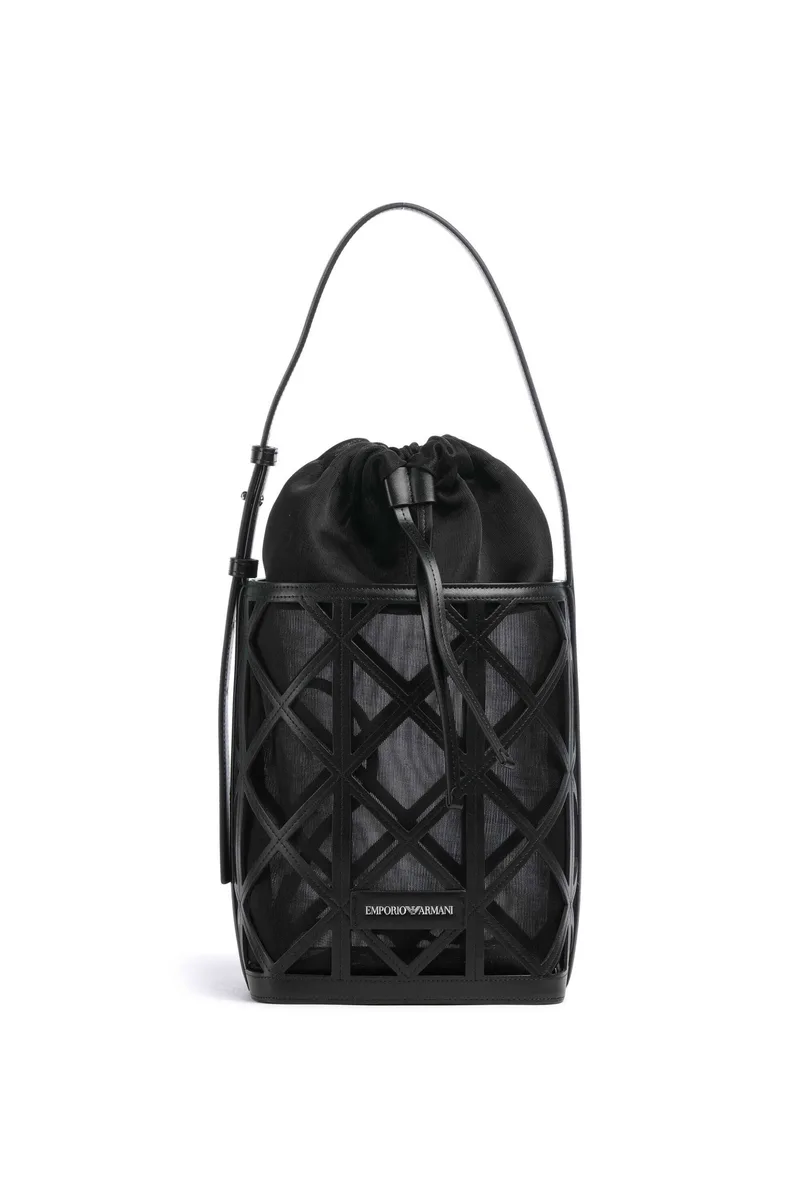 Emporio Armani γυναικεία τσάντα bucket με λογότυπο (M) - EW004819AF25756 Μαύρο