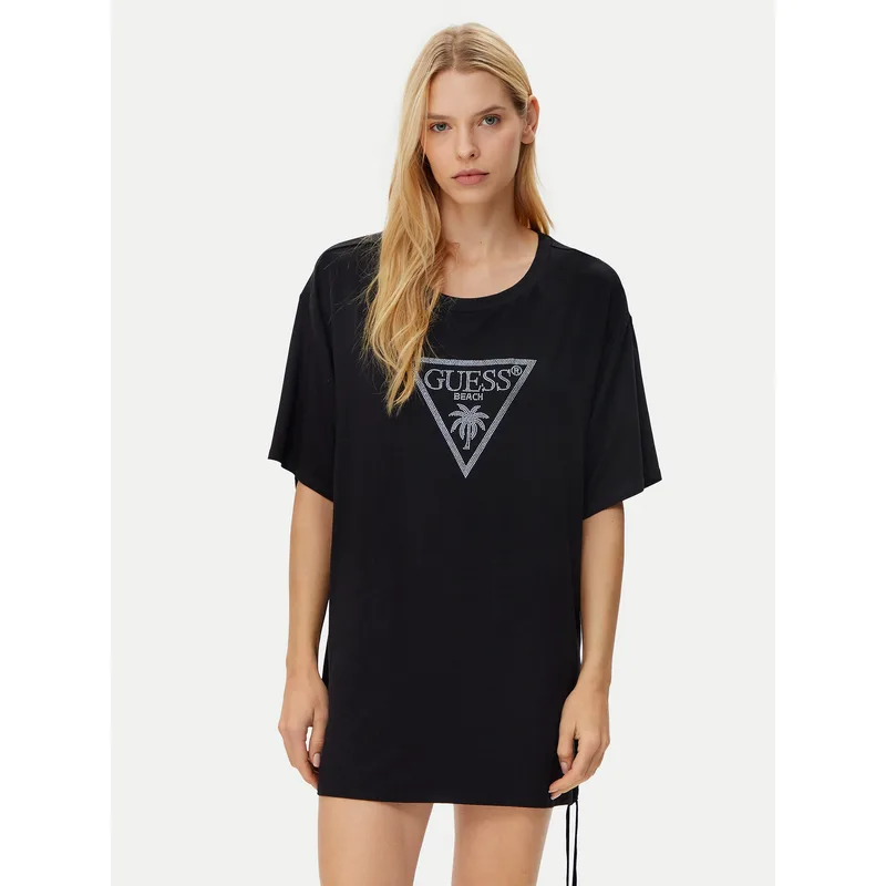 Guess T-Shirt E4GI00 K68D2 Μαύρο Regular Fit
