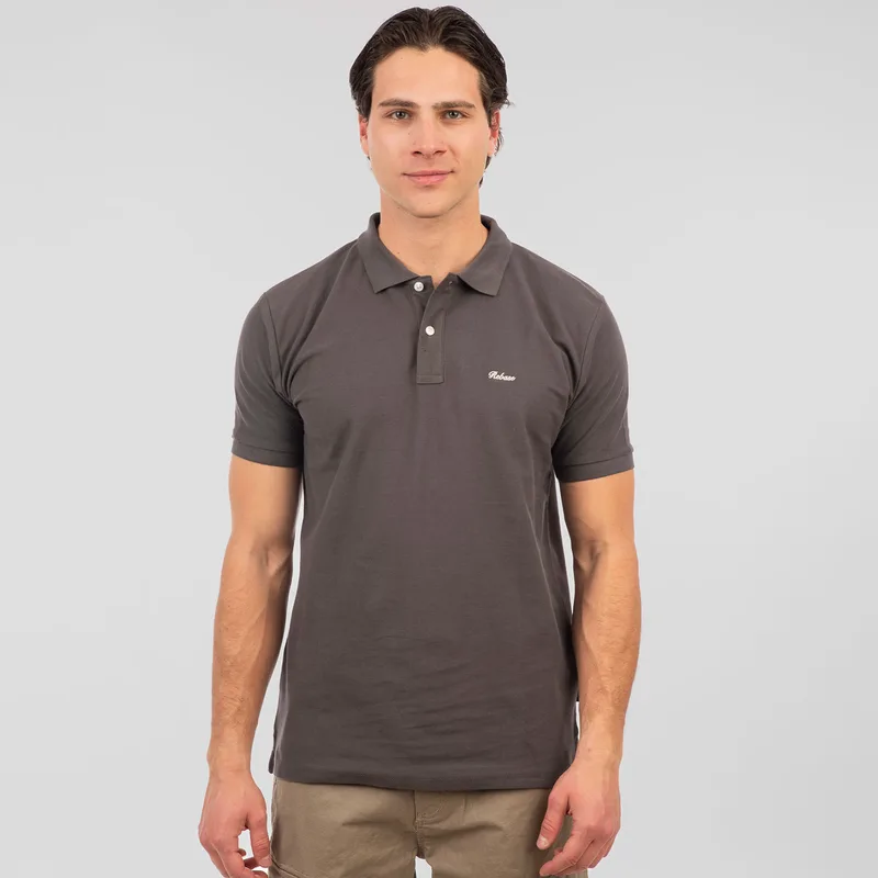 REBASE POLO PIQUE T-SHIRT ΓΚΡΙ