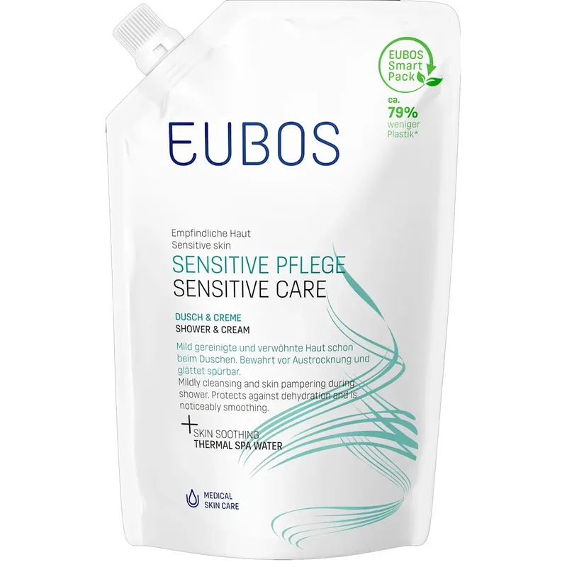 Eubos Sensitive Care Shower & Cream Refill Απαλό Κρεμώδες Καθαριστικό Σώματος με Ενυδατικούς & Καταπραϋντικούς Παράγοντες 400ml