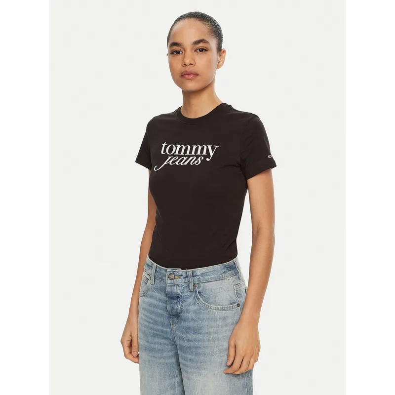 Tommy Jeans T-Shirt Essential DW0DW19447 Μαύρο Slim Fit