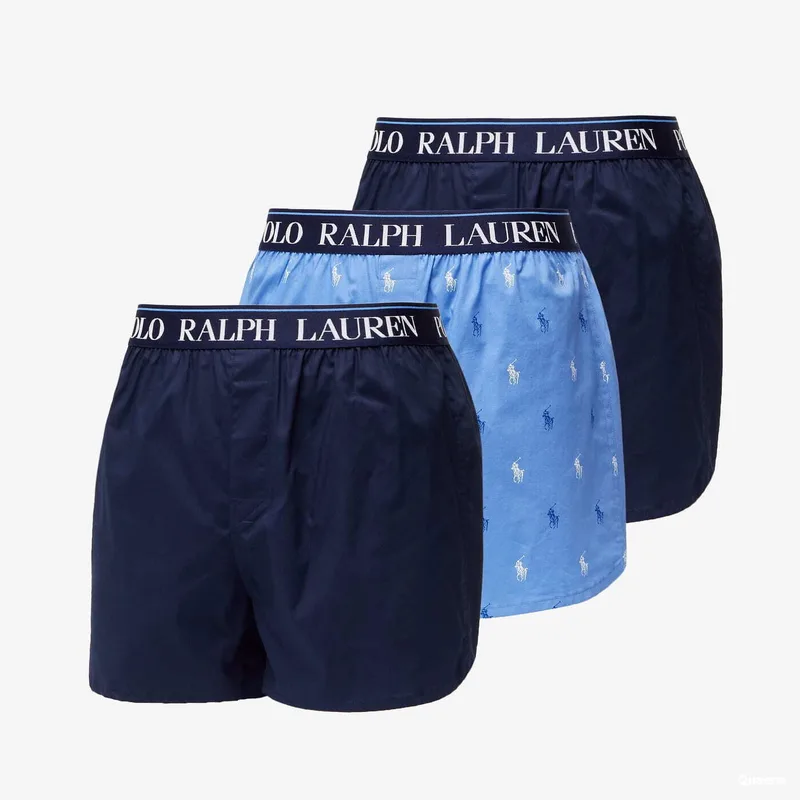 Μποξερ Ralph Lauren Stretch Cotton Three Slim Fit Boxers 3-Pack Blue M