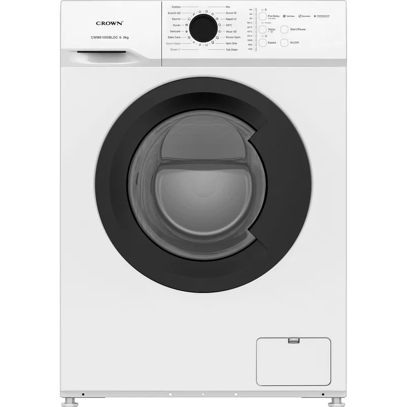 Crown CWM61000BLDC Πλυντήριο Ρούχων 6kg, 1000 στροφών, με Ατμό, Α, Λευκό CWM61000BLDC