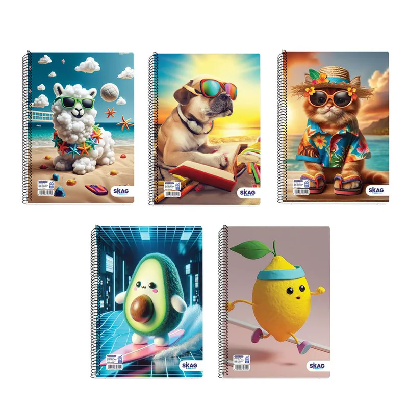 Τετράδιο Skag Σπιράλ Ριγέ A4 3Θεμάτων 17X25 Neon Kidz 303194 (Τυχαία επιλογή σχεδίου)