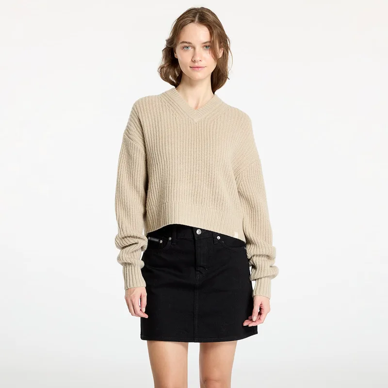 Πουλόβερ Calvin Klein Jeans Chunky V-Neck Sweater Pelican XS