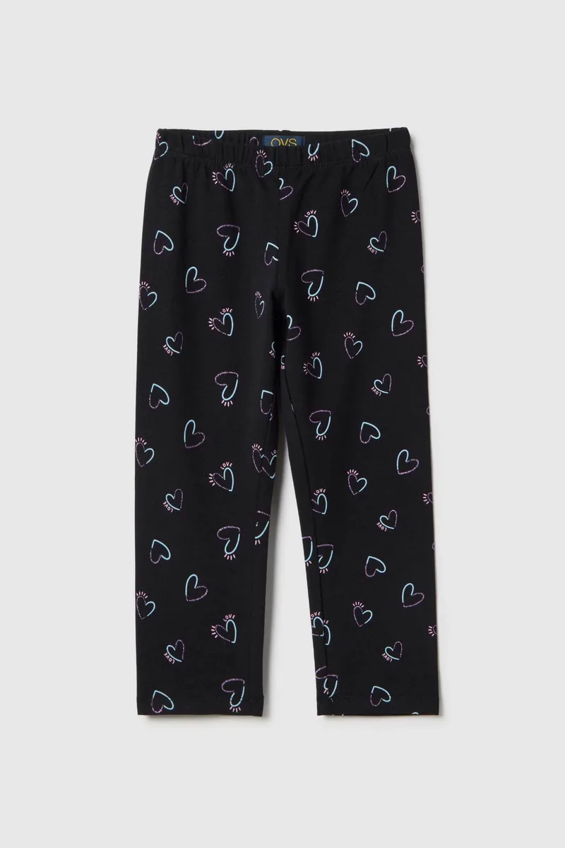 OVS παιδικό κολάν με all-over print Slim Fit - 002575612 Μαύρο